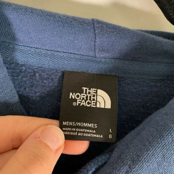 North Face Hoodie Men's Large Blue Graphic Print Pockets Drawstring Pullover - Picture 5 of 10